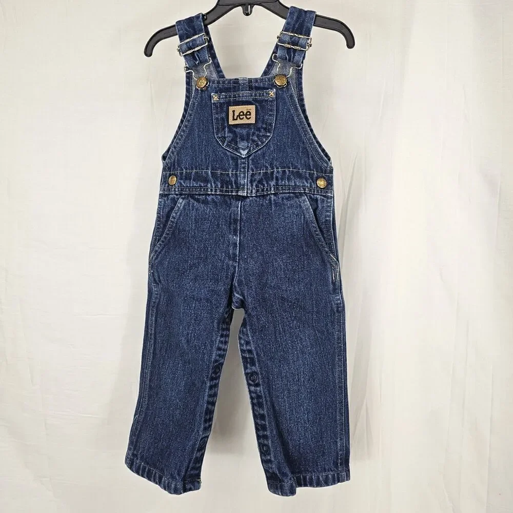 Vintage Lee Overalls Denim Toddler Size 24M Blue Jean